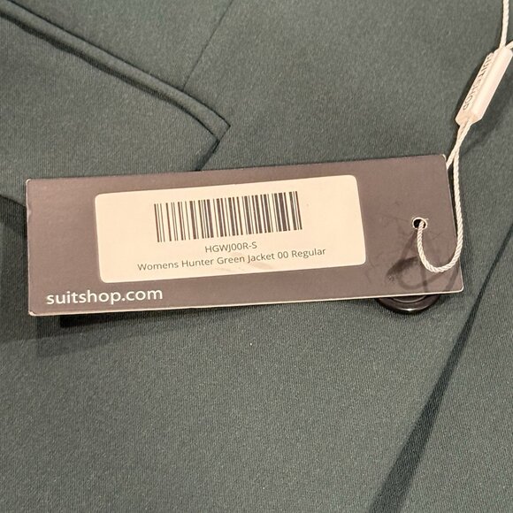 NWT SuitShop Dark Green Suit Jacket Blazer Office Siren Holiday Womens Size 00 - Picture 10 of 13